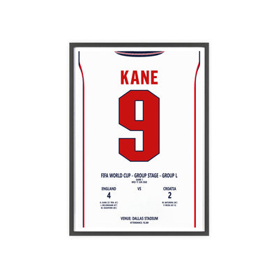 England World Cup 2026 Kane 9 poster framed print