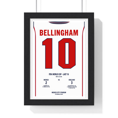 England World Cup Last 16 2026 Bellingham 10 framed football poster print