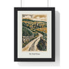 English Country Lane Print framed in a black frame, ready to hang