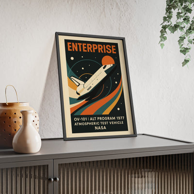 Enterprise NASA Shuttle Poster | Retro Space Art | OV - 101 Print - Poster Kingz - A5 (unframed) - 