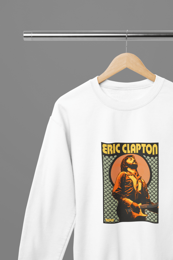 Eric Clapton T-Shirt/Sweatshirt - Poster Kingz - S - Design 1 Sweatshirt - White