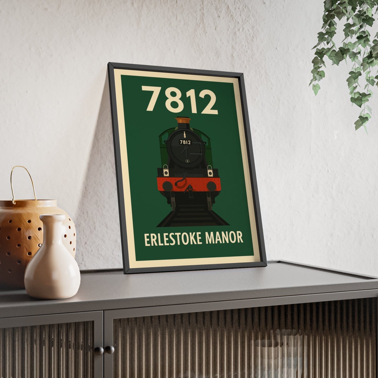 Framed Erlestoke Manor 7812 Steam Train poster