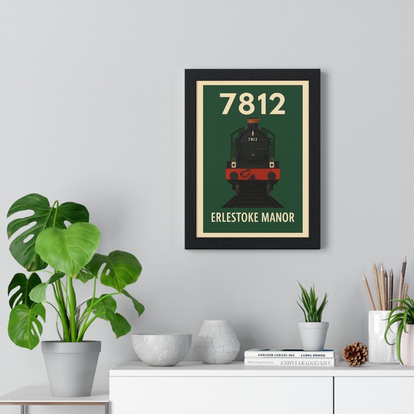 Framed Erlestoke Manor 7812 Steam Train poster
