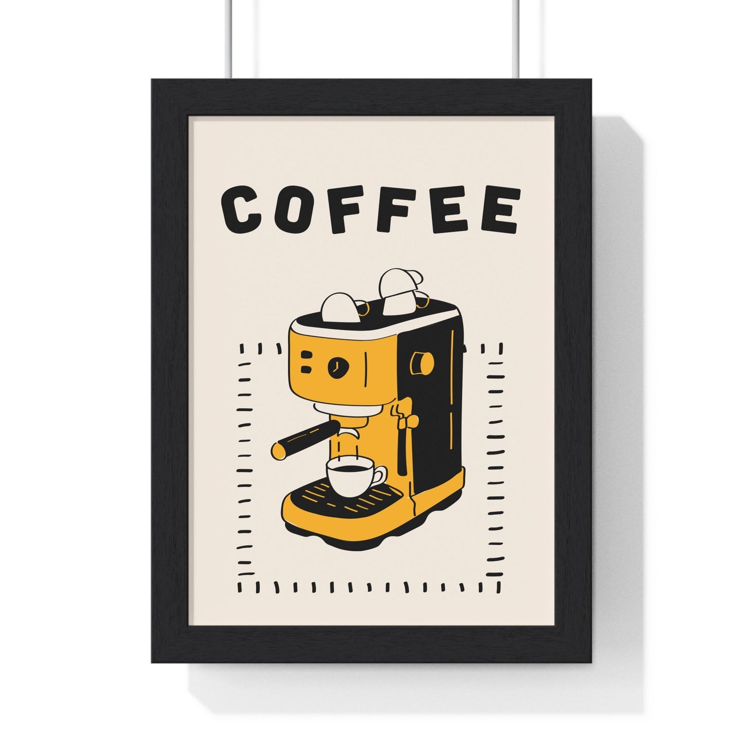 Framed Espresso Machine Print - Coffee Lover Kitchen print