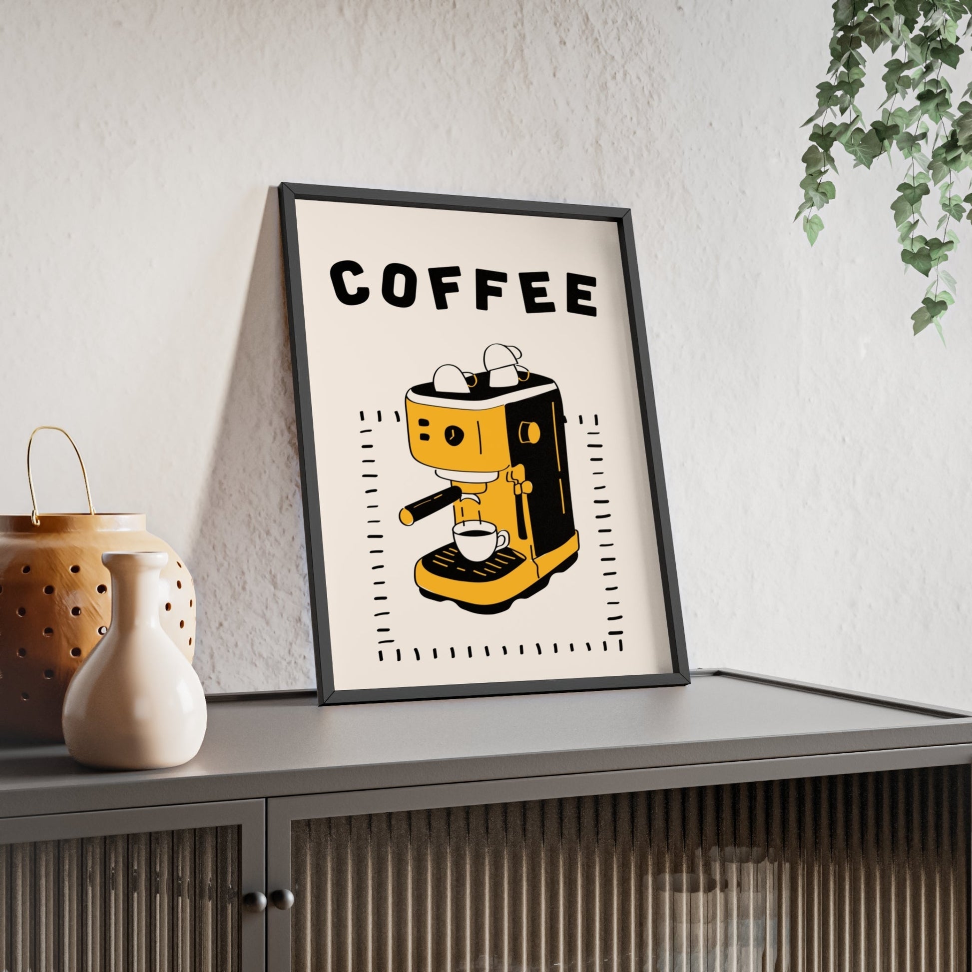 Framed Espresso Machine Print - Coffee Lover Kitchen print