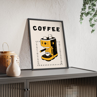 Framed Espresso Machine Print - Coffee Lover Kitchen print