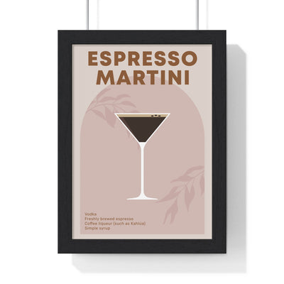 Framed Espresso Martini Cocktail - Home Bar Decor Print print