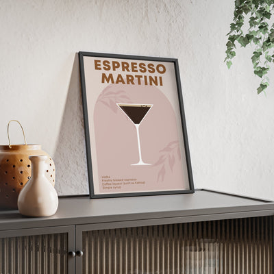 Framed Espresso Martini Cocktail - Home Bar Print print