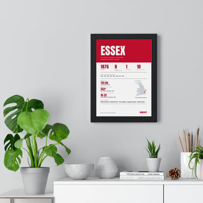 Essex Cricket print framed on a living room wall