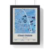 Framed Etihad Stadium Map Print Manchester City Stadium Map poster