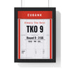 Eubank v Benn 1990 Boxing Poster print framed in a black frame, ready to hang