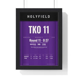 Holyfield v Tyson 1996 Boxing Poster framed in a black frame, ready to hang