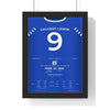 Everton Calvert-Lewin 9 v Palace 2022 Poster framed in a black frame, ready to hang