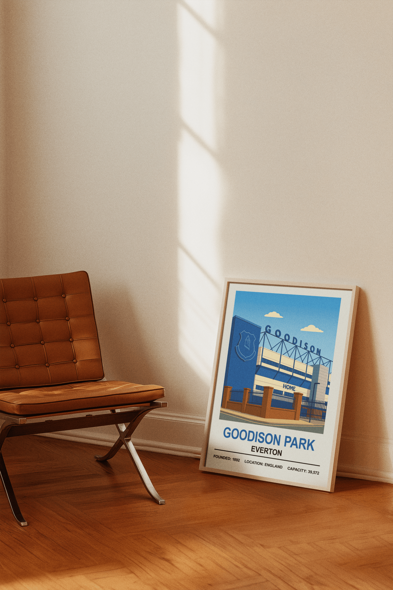 Framed Everton Goodison Park Stadium poster