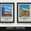 Everton Then & Now Stadium Set | Goodison Park + Hill Dickinson Stadium Prints