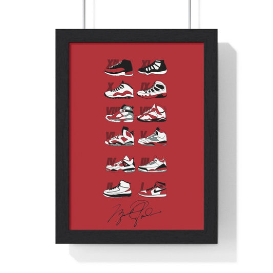 Evolution of Jordan Nike Sneakers Illustration Poster - Iconic Streetwear Sneaker Art - Poster Kingz - A5 (unframed) - 