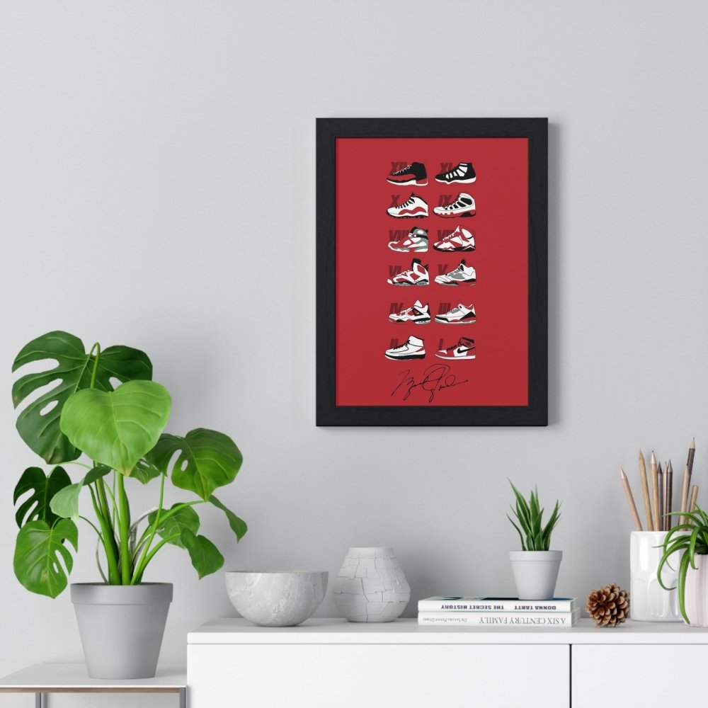 Evolution of Jordan Nike Sneakers Illustration Poster - Iconic Streetwear Sneaker Art - Poster Kingz - A5 (unframed) - 