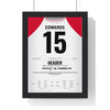Exeter City Play-Off Final 2008 Poster - Rob Edwards 15 Wembley Shirt Print framed in a black frame, ready to hang