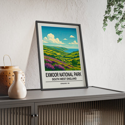 Framed Exmoor National Park travel poster