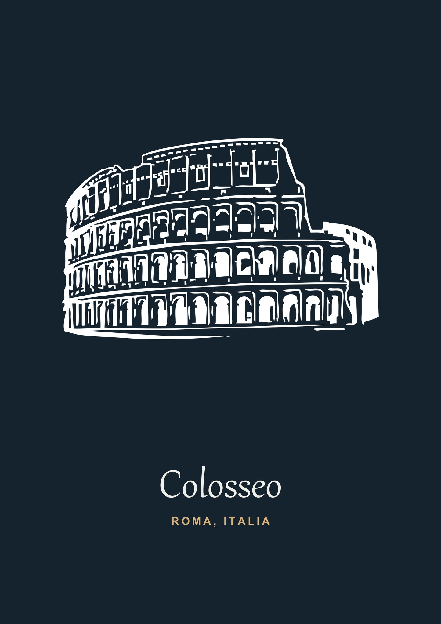 Personalised Colosseum Line Art Print | Custom Travel Poster