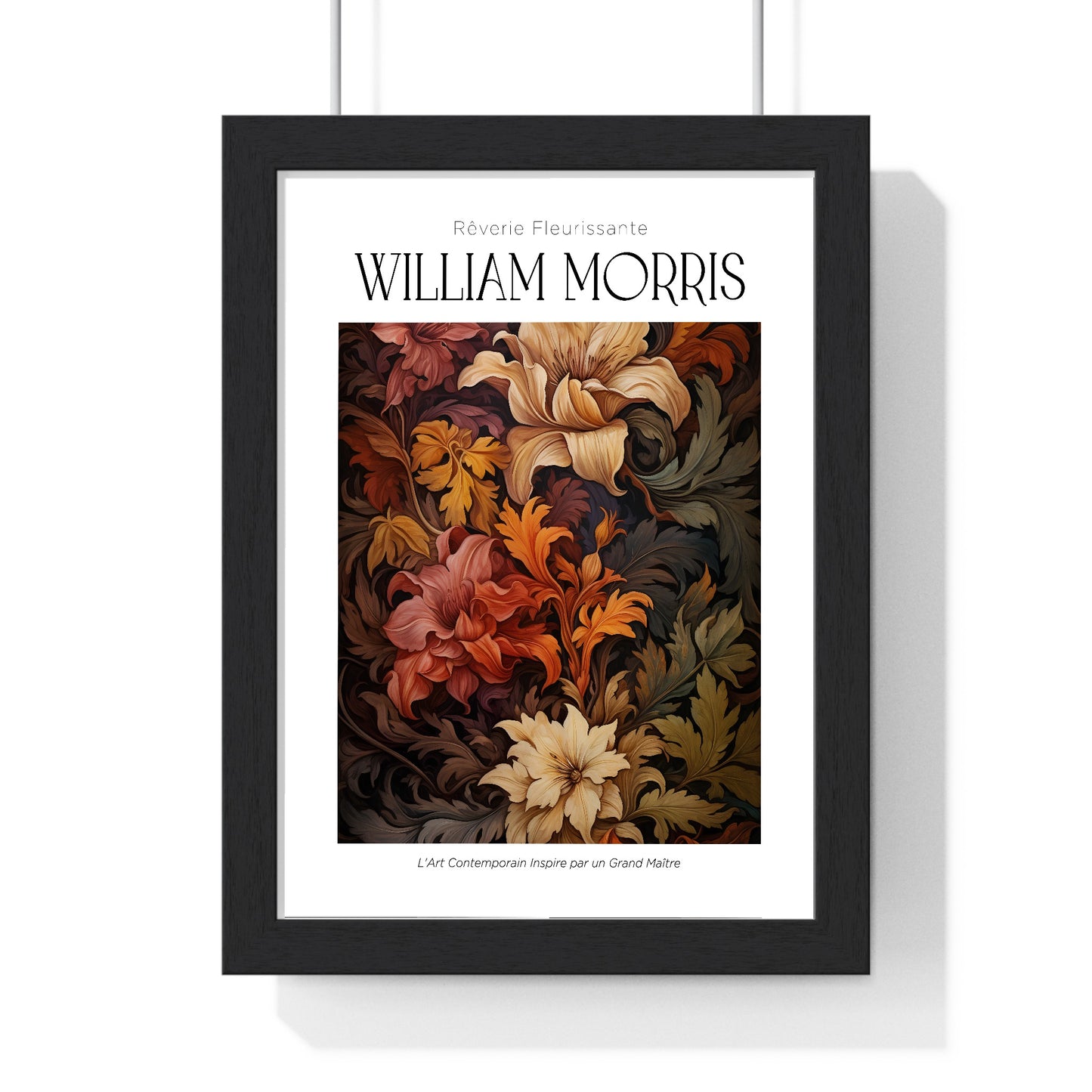 11x14-10 poster framed in black wood frame on white wall