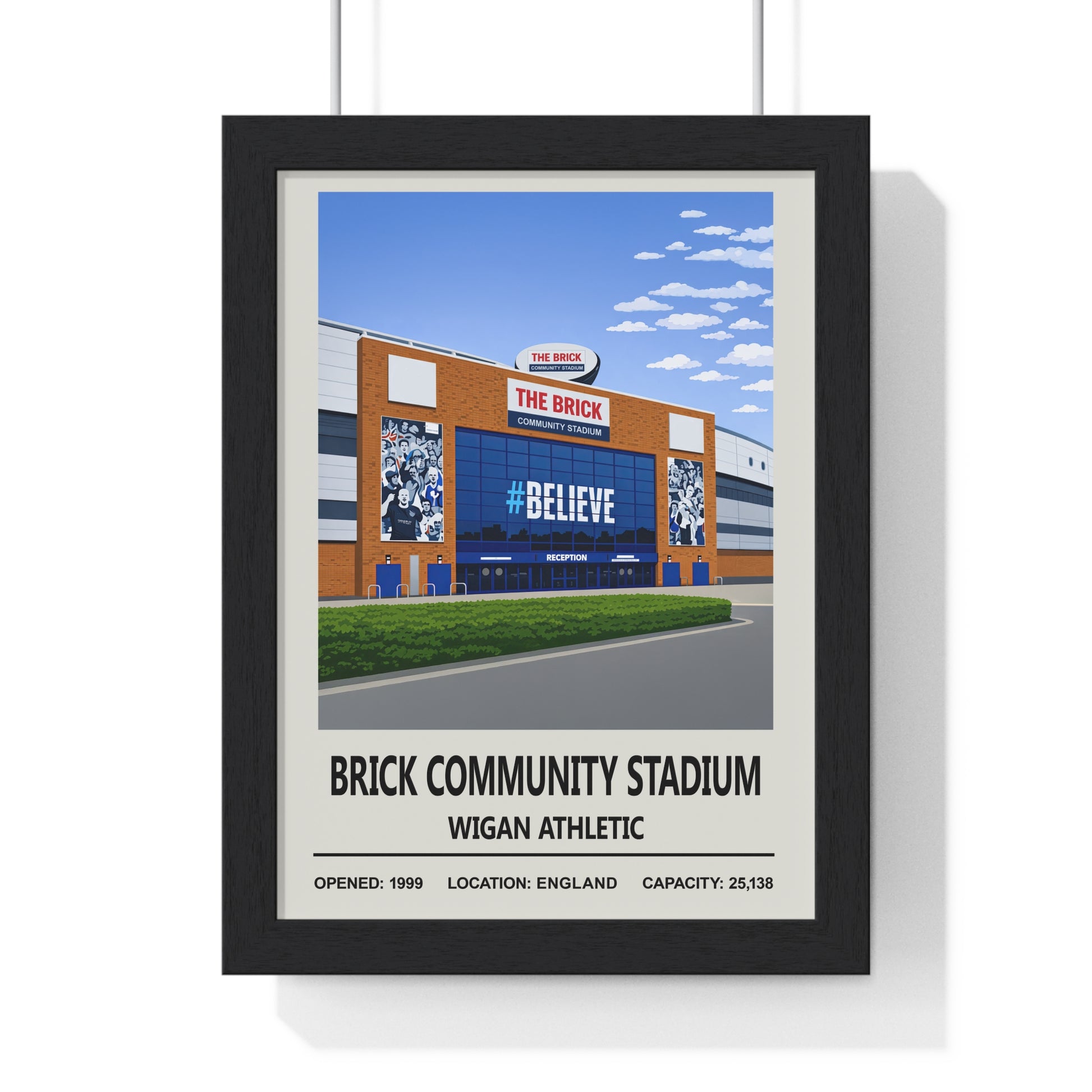 Brick Community Stadium illustrated print featuring Wigan Athletic