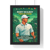 Framed Rory McIlroy Masters Champion golf poster with green tournament illustration