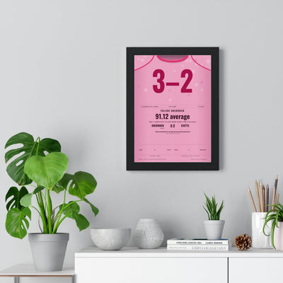 Fallon Sherrock Ally Pally 2019 Darts Poster - 3-2 v Ted Evetts History Print framed on a living room wall