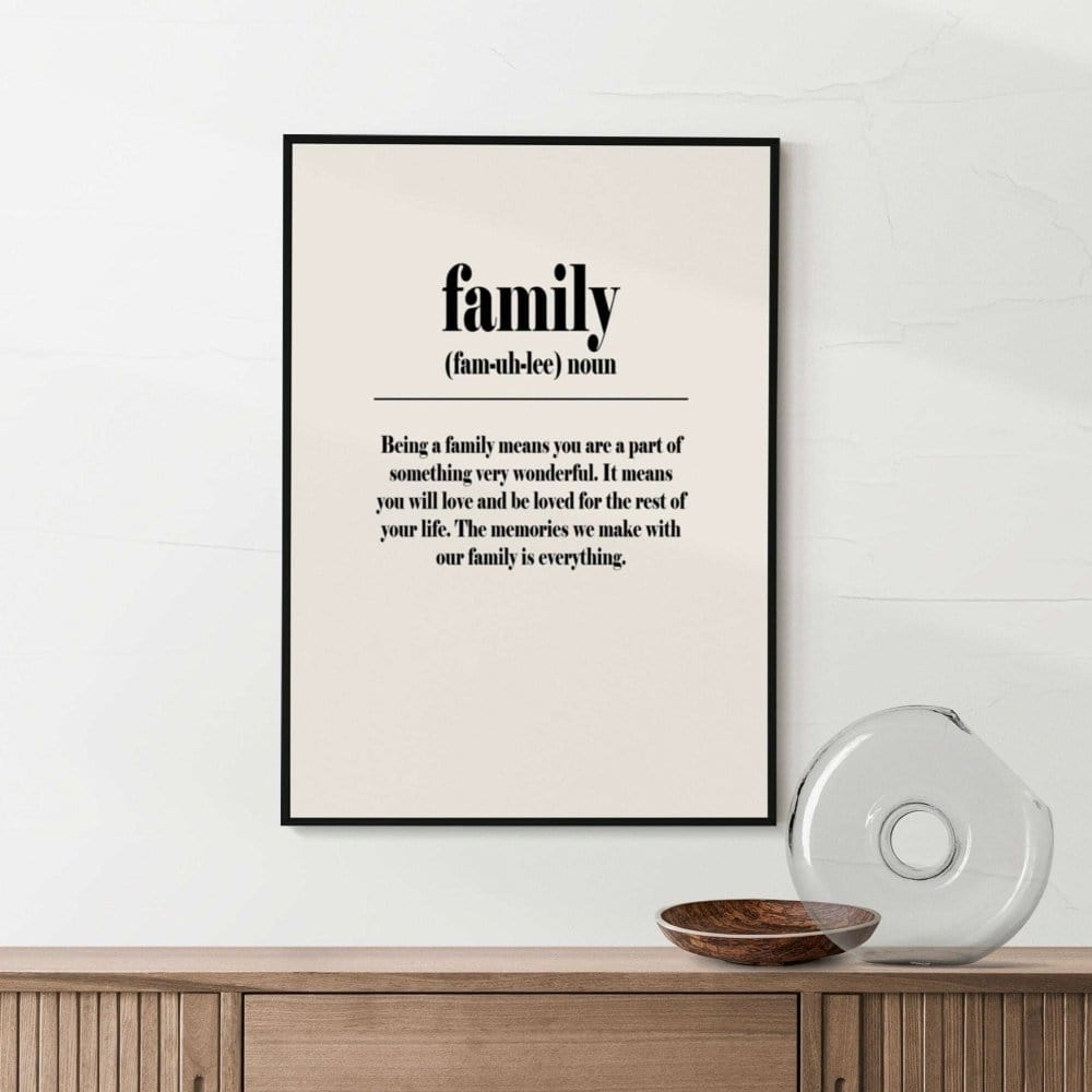 Framed Family Definition poster wall display