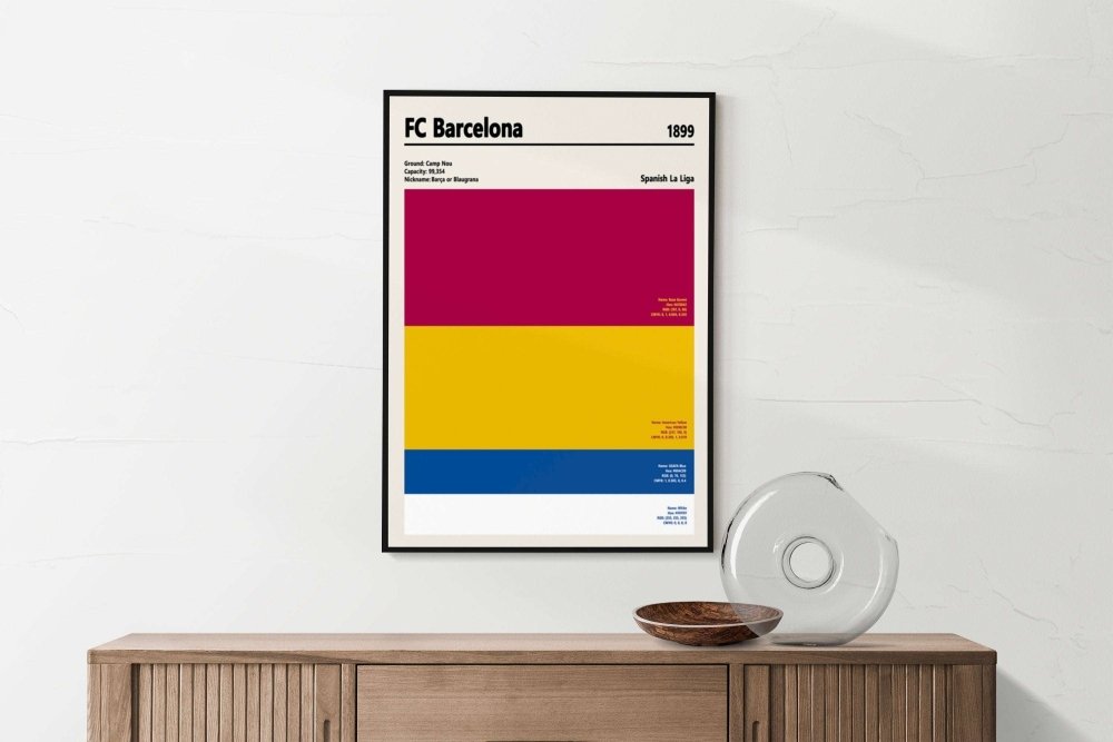 FC Barcelona Football Soccer Color Swatch Poster - Poster Kingz