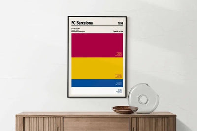 Framed FC Barcelona Football Soccer Color Swatch poster