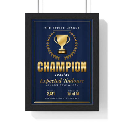 Personalised Fantasy Football Champion Print - framed print