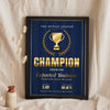 Personalised Fantasy Football Champion Print - Lifestyle - leaning in a frame with dried flowers