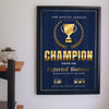 Personalised Fantasy Football Champion Print - Lifestyle - hanging on a living room wall