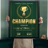 Personalised Fantasy Football Champion Print - Lifestyle - held up in a bright room
