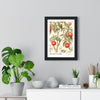 11x14-17 framed poster displayed on living room wall above furniture
