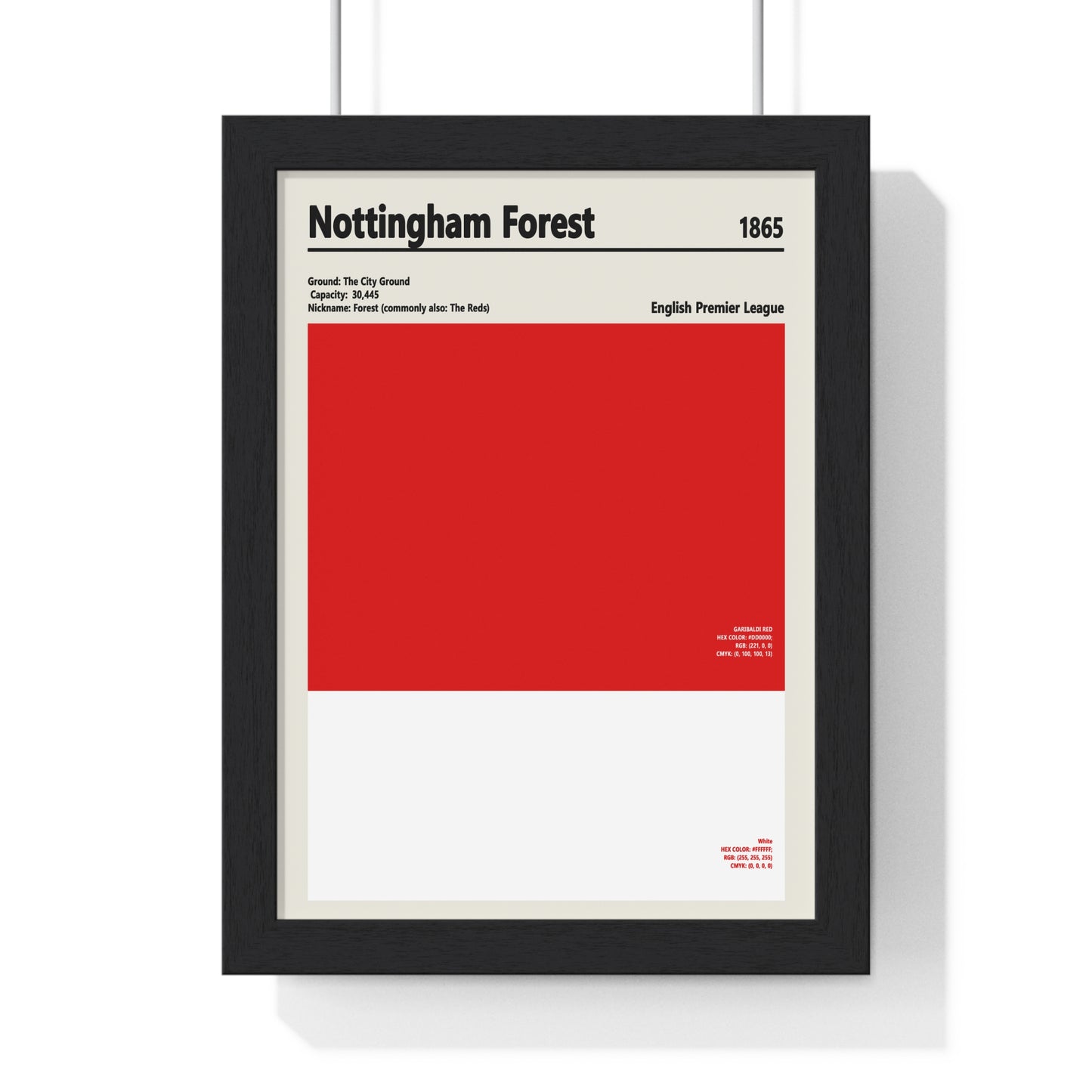 Nottingham Forest colour swatch print in red and white