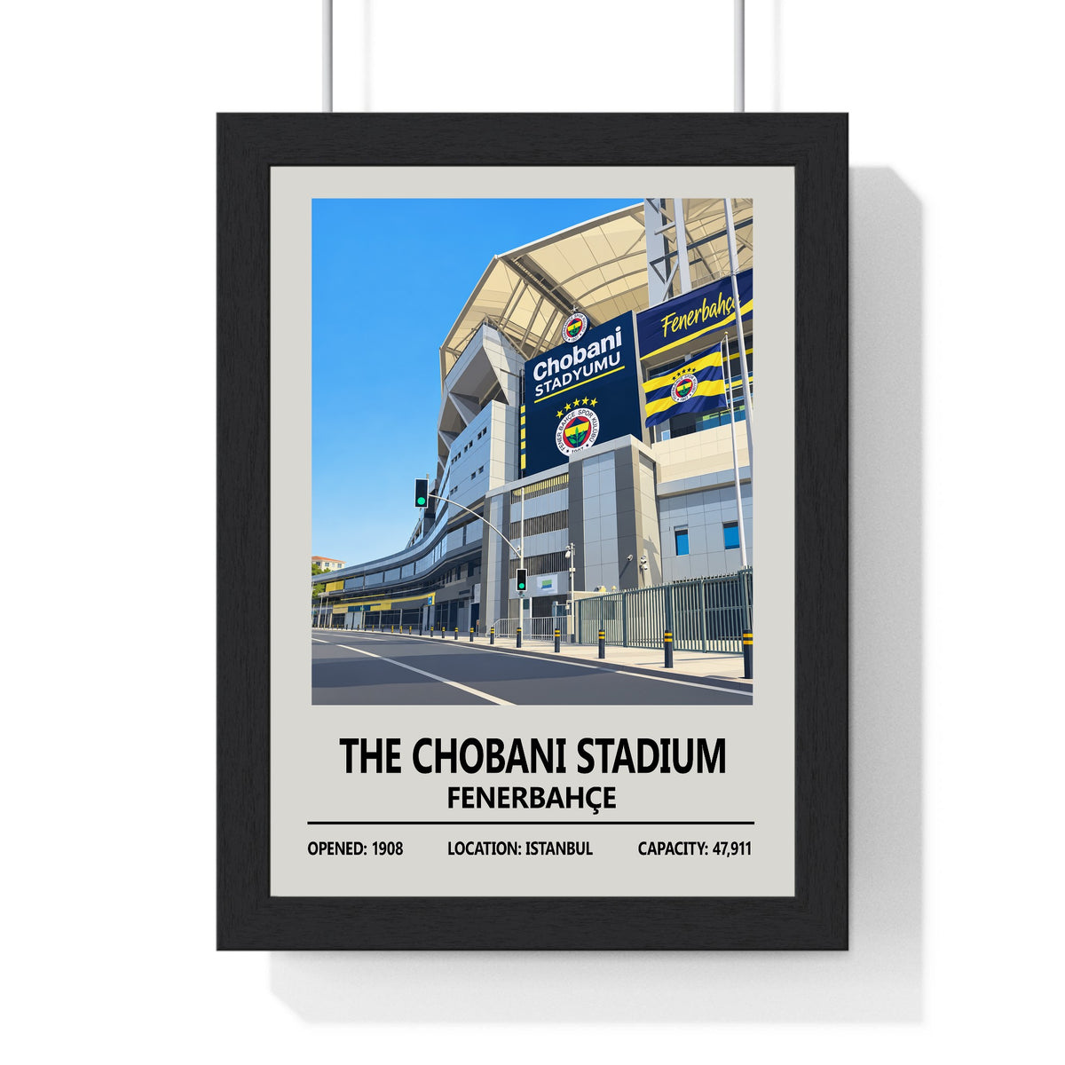Fenerbahçe Chobani Stadium print in a black frame
