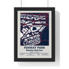 Fenway Park map print framed in a black frame, ready to hang