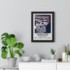 Fenway Park map print framed on a living room wall