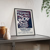 Fenway Park map print framed and leaning on a sideboard