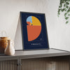 Fibonacci Sequence print framed and leaning on a sideboard