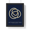 Figure-Eight Knot print framed in a black frame, ready to hang