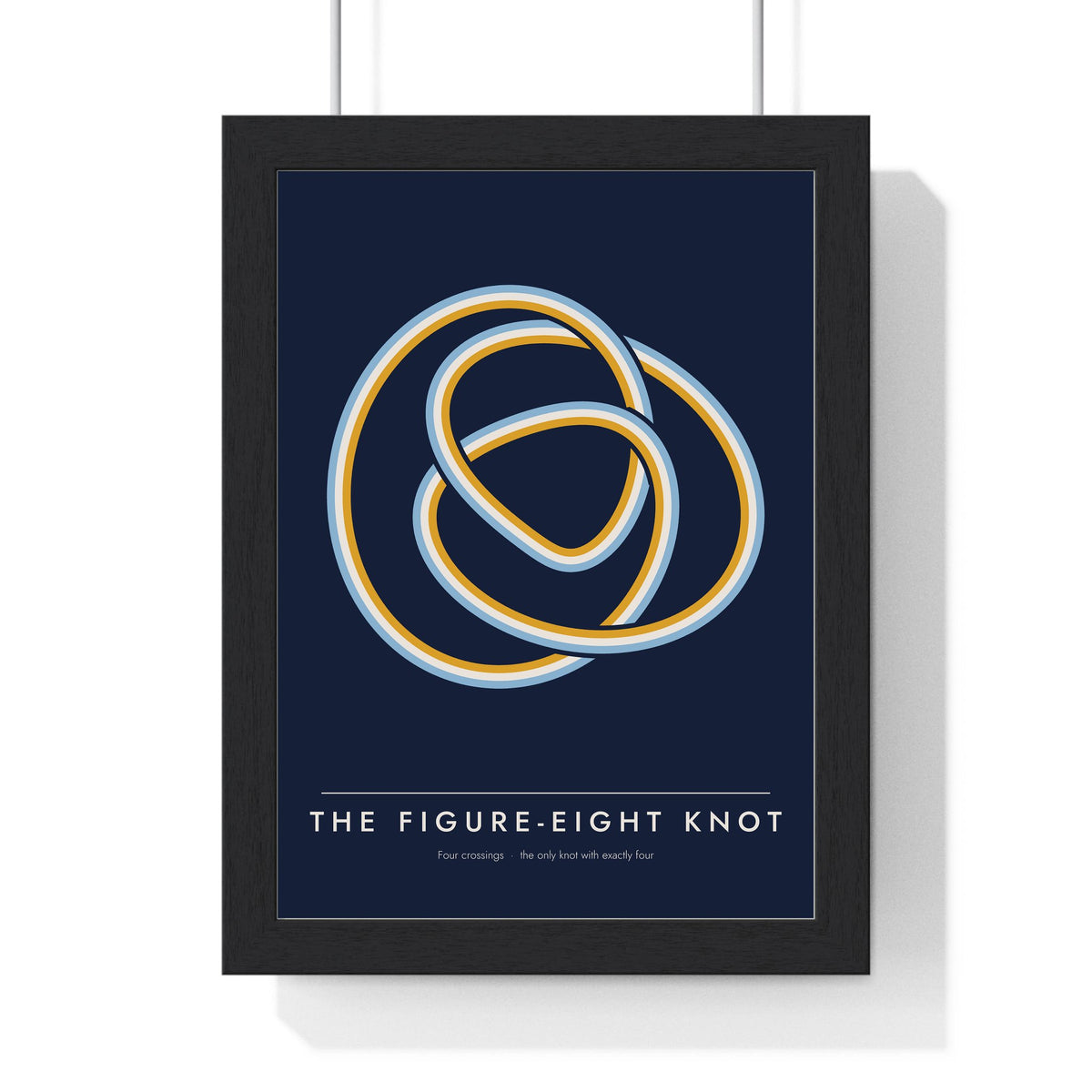 Figure-Eight Knot print framed in a black frame, ready to hang