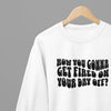 Black t-shirt with FIRED On Your Day Off Quote Friday Movie /Sweatshirt front view