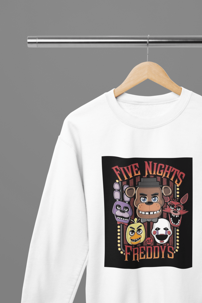 Five Nights At Freddys T-Shirt/Sweatshirt - Poster Kingz - S - White - Sweatshirt