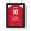 Fleetwood Town v Arsenal Carabao Cup 2026 Poster - Conor Haughey 16 Winning Penalty Shirt Print framed in a black frame, ready to hang