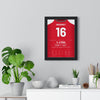 Fleetwood Town v Arsenal Carabao Cup 2026 Poster - Conor Haughey 16 Winning Penalty Shirt Print framed on a living room wall