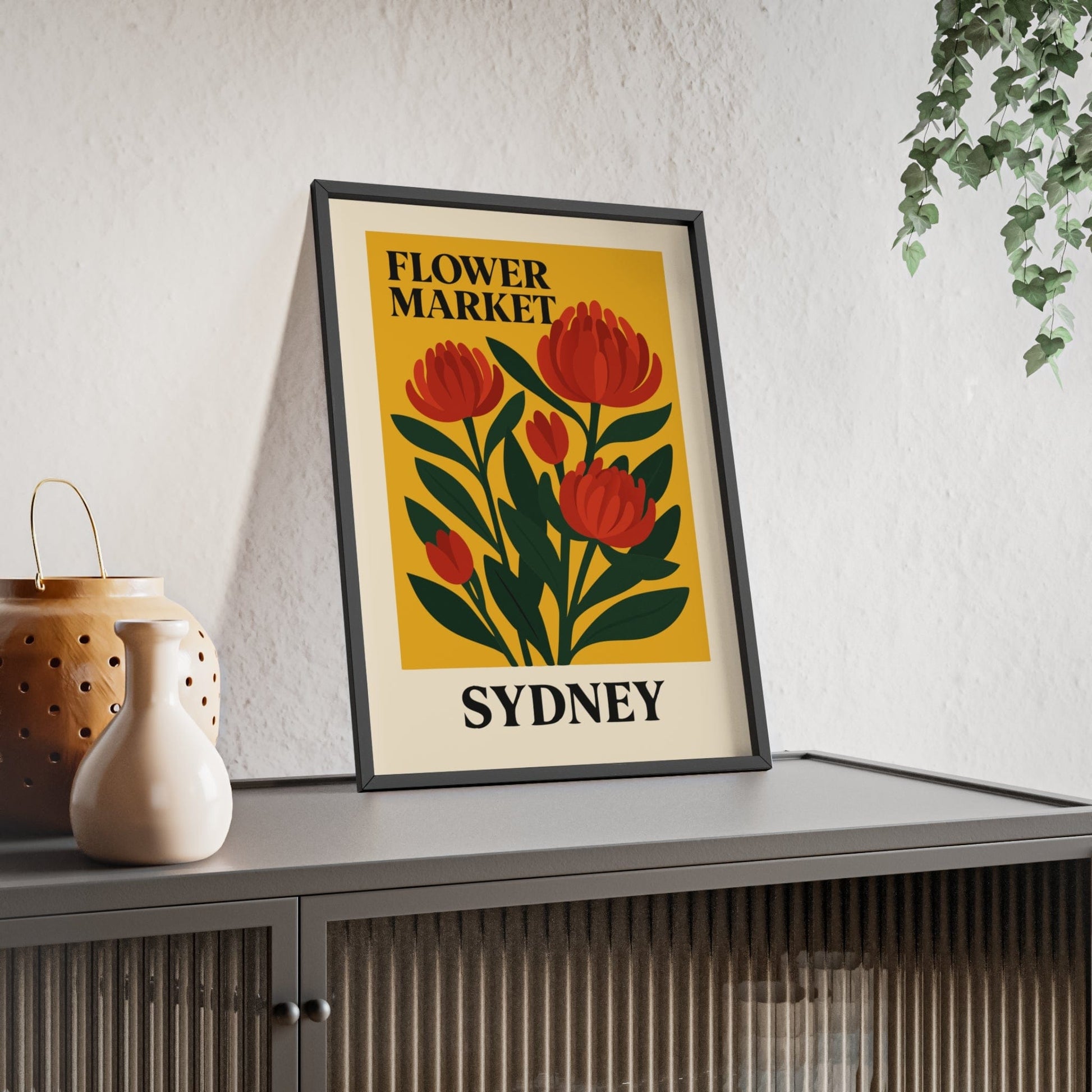 Framed Flower Market Sydney travel poster