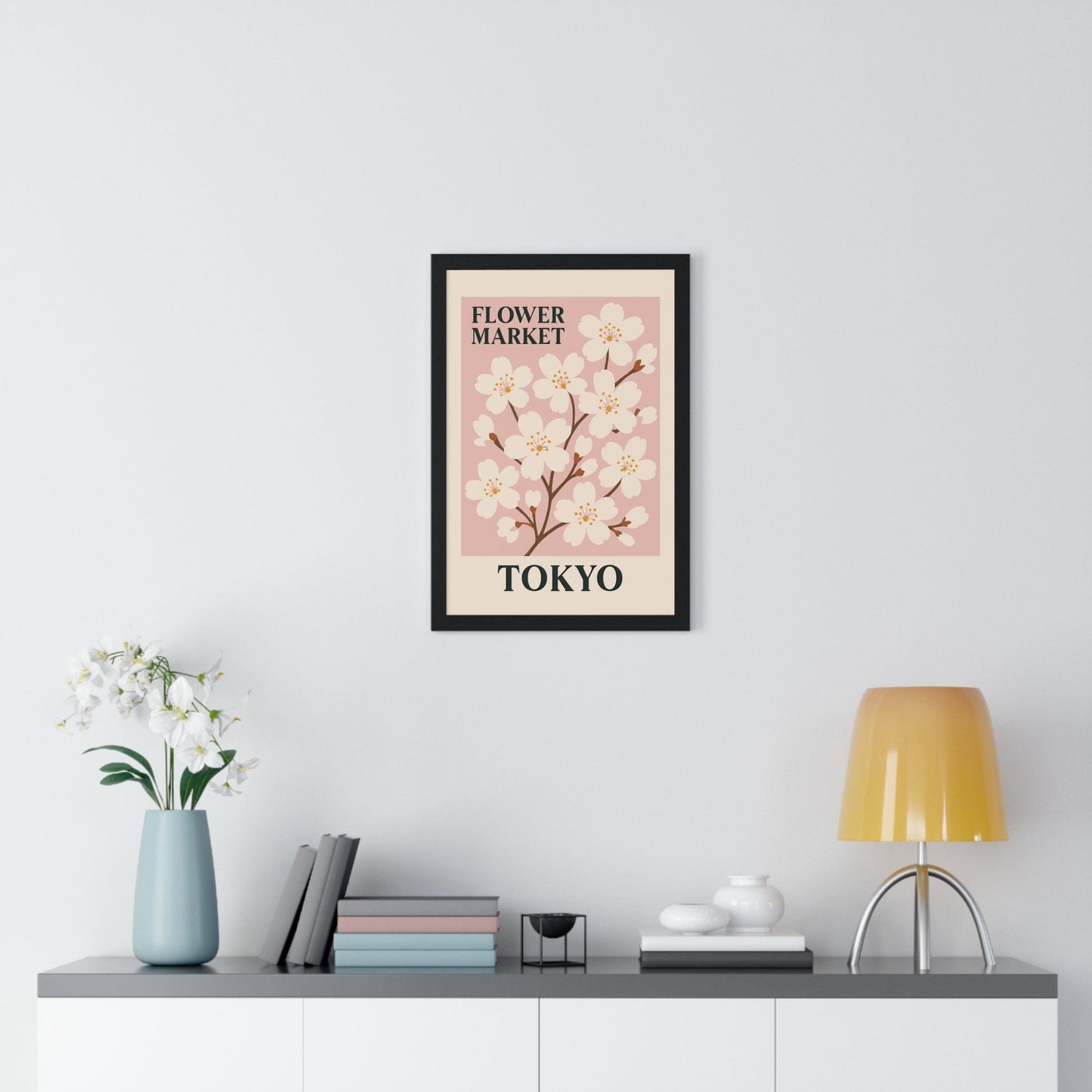 Framed Flower Market Tokyo travel poster
